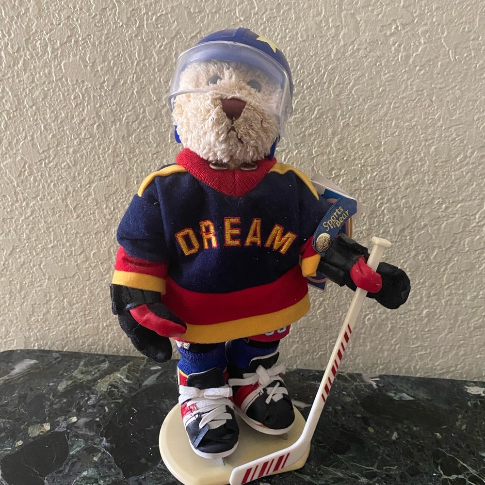 Brass Button Bears - collectible- Hockey Player sports bears - NWT